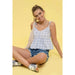 Gingham V Neck Top - LECCE