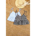 Gingham V Neck Top - LECCE