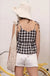 Gingham V Neck Top - LECCE