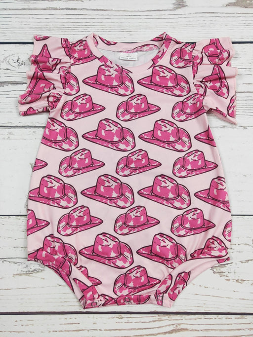 Girls Hat Printed Western Romper - LECCE
