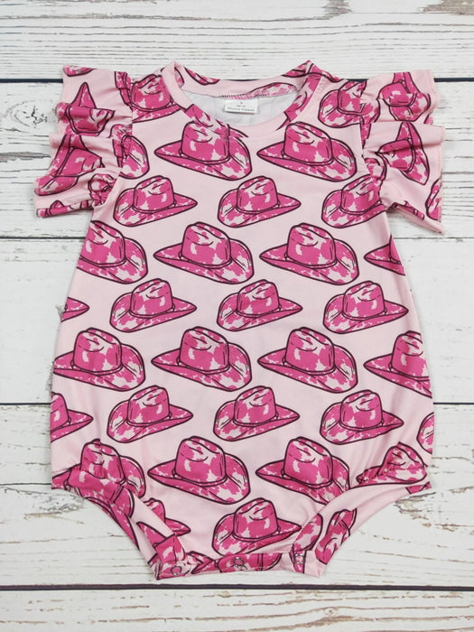 Girls Hat Printed Western Romper - LECCE