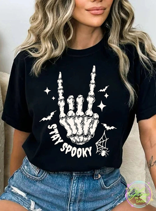 Glow in the Dark Stay Spooky Skeleton Tee - LECCE