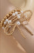 Gold Bow Knot Pearl Beaded Multi Layered Bracelet Set - LECCE