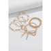 Gold Bow Knot Pearl Beaded Multi Layered Bracelet Set - LECCE