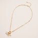 Gold Dipped Necklace with Charms and Pearl Accent - LECCE
