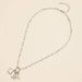 Gold Dipped Necklace with Charms and Pearl Accent - LECCE