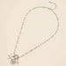 Gold Dipped Starfish Charm Necklace with Pearl Accent - LECCE