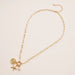 Gold Dipped Starfish Charm Necklace with Pearl Accent - LECCE