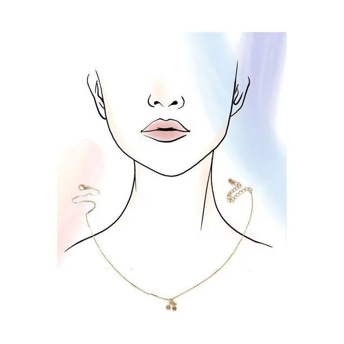 Gold Mini Cherry Charm Necklace - LECCE