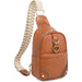 Gold Ring Zipper Sling Fanny Travel Crossbody Bag - LECCE