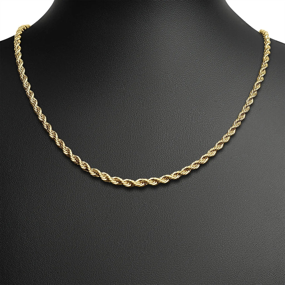 Gold Rope Chain Necklace Stainless Steel - LECCE