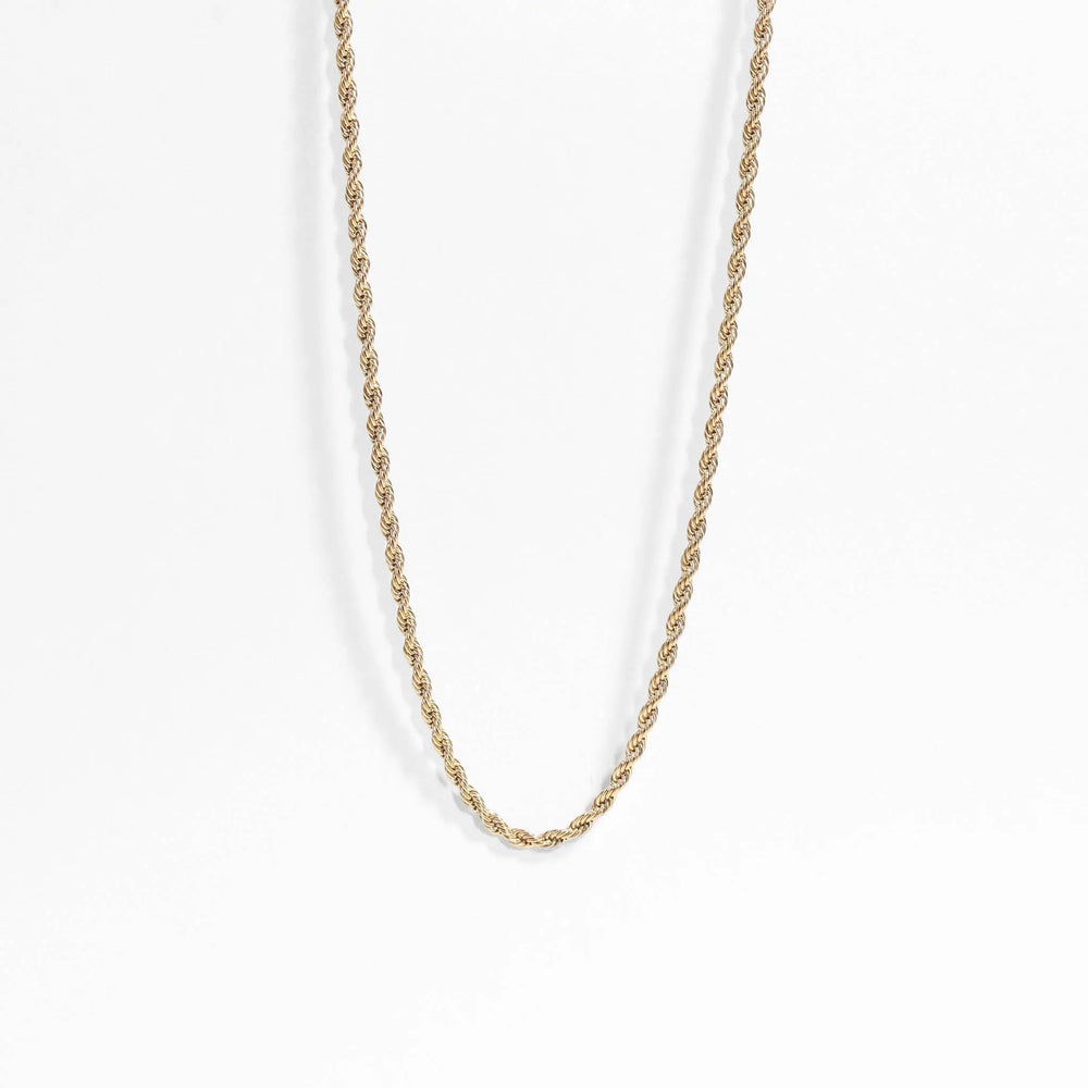 Gold Rope Chain Necklace Stainless Steel - LECCE