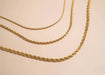 Gold Rope Chain Necklace Stainless Steel - LECCE