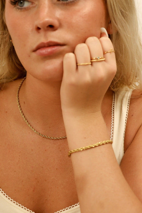 Gold Rope Chain Necklace Stainless Steel - LECCE
