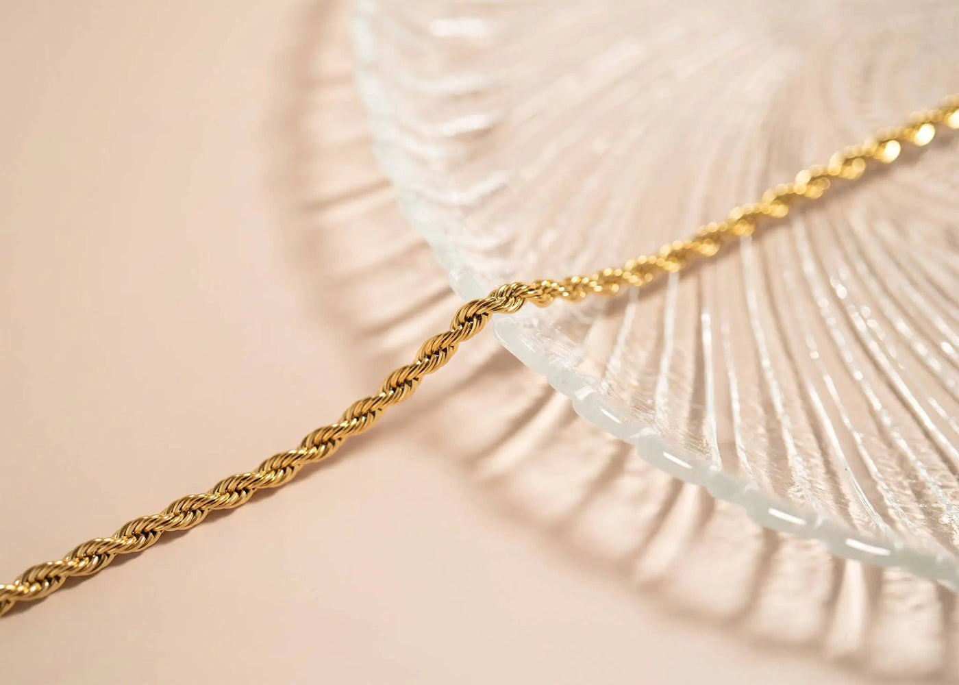 Gold Rope Chain Necklace Stainless Steel - LECCE