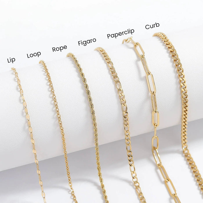 Gold Rope Chain Necklace Stainless Steel - LECCE