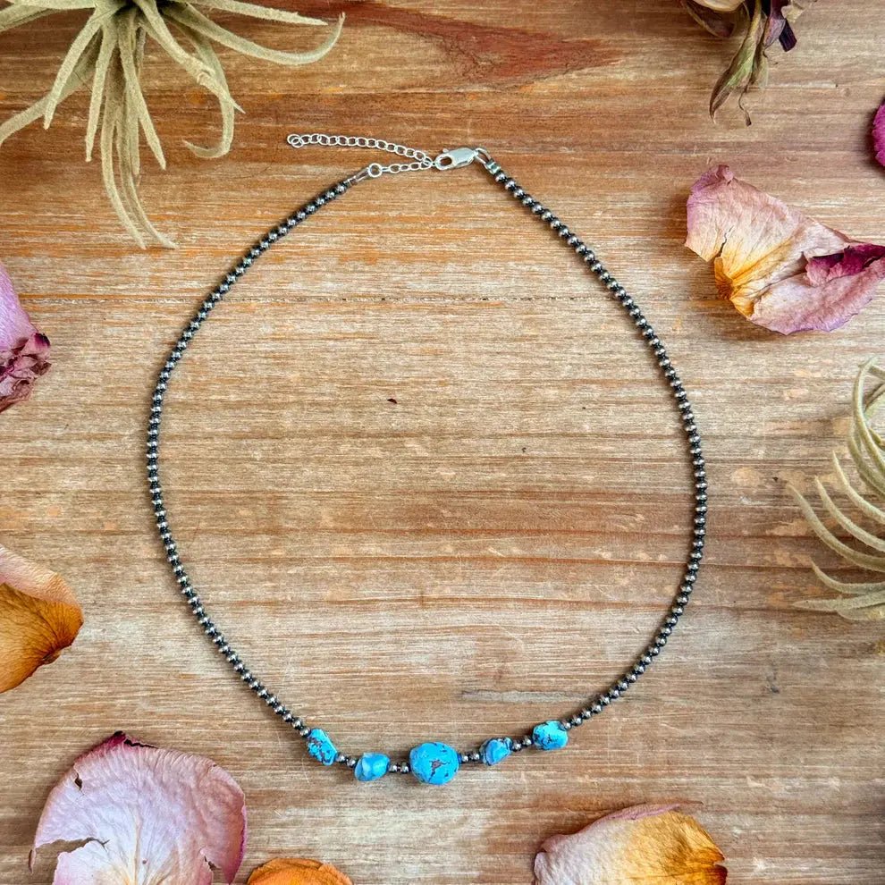 Golden Hills Turquoise & Sterling Silver Pearls - LECCE