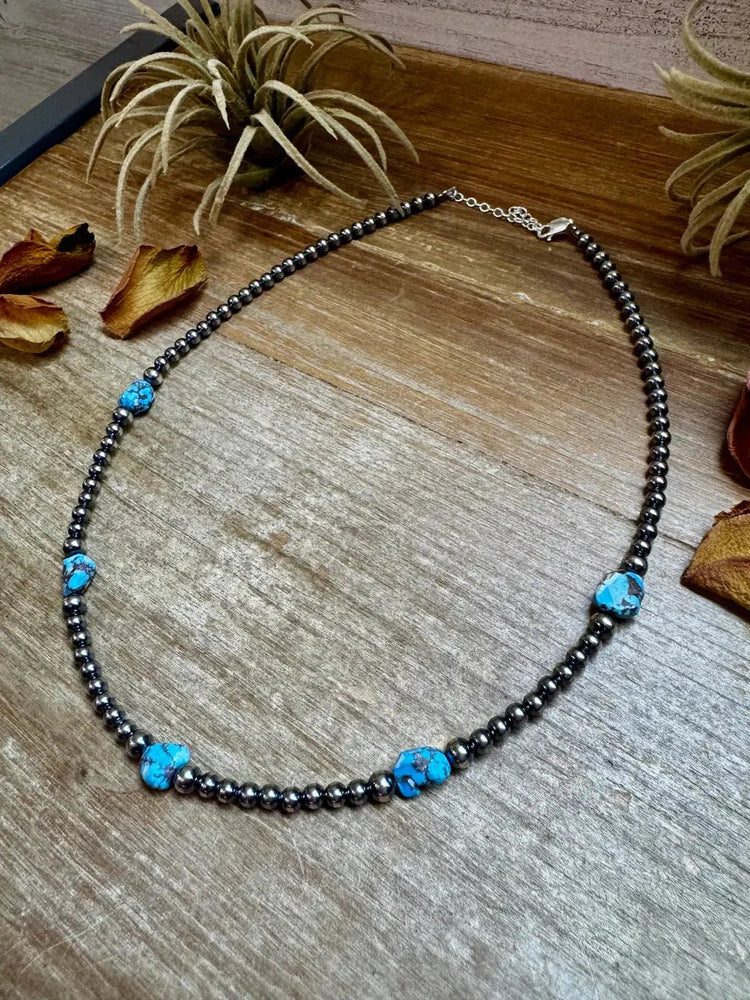 Golden Hills Turquoise & Sterling Silver Pearls - LECCE