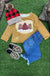 Golden, Multi - printed Christmas Treen Long Sleeve Top. - LECCE