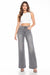 Gray wash wide-leg jeans alternate view