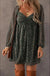 Green Floral Print Sweetheart Neck Shirred Back Mini Dress - LECCE