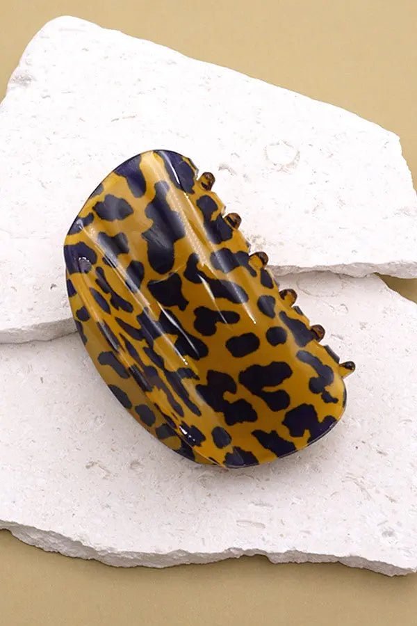 Half Moon Animal Print Hair Claw Clips - LECCE