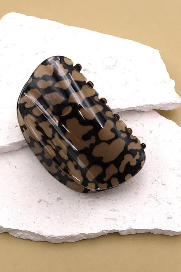 Half Moon Animal Print Hair Claw Clips - LECCE