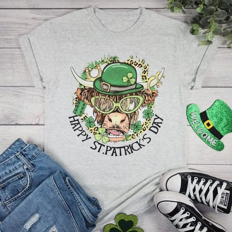 Happy St.patrick's Day Cow T-shirt - LECCE
