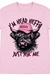I'm Head Heffa Just Ask Me light pink T-shirt on white background
