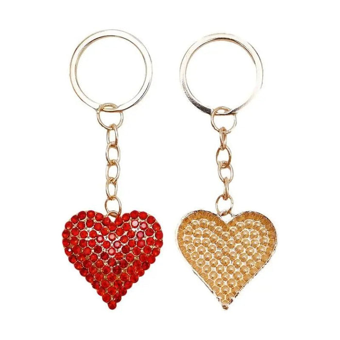 Heart Bling Rhinestone Embellished Metal Key Chain - LECCE