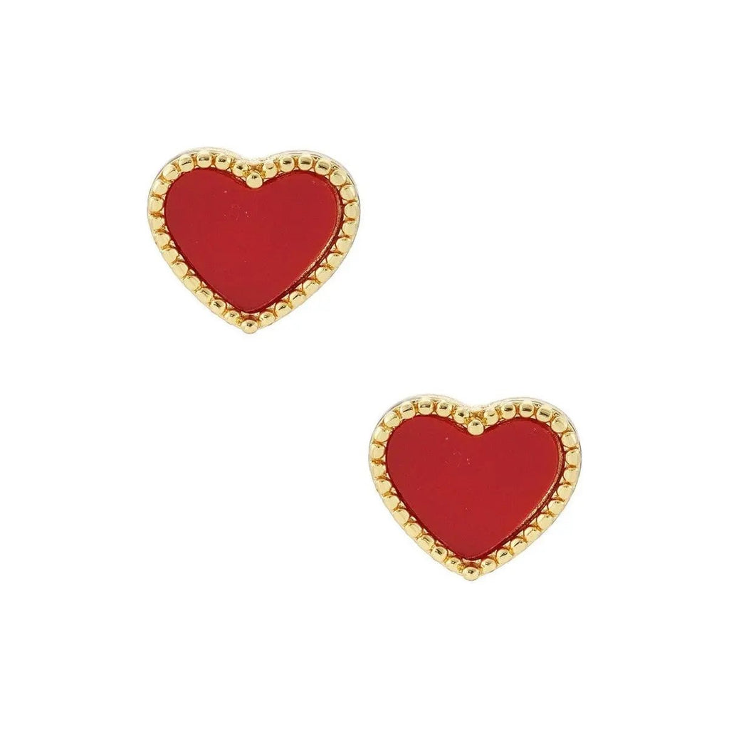Heart Shaped Gold Dipped Post Earrings
