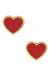 Heart Shaped Gold Dipped Post Earrings - LECCE