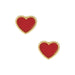 Heart Shaped Gold Dipped Post Earrings - LECCE