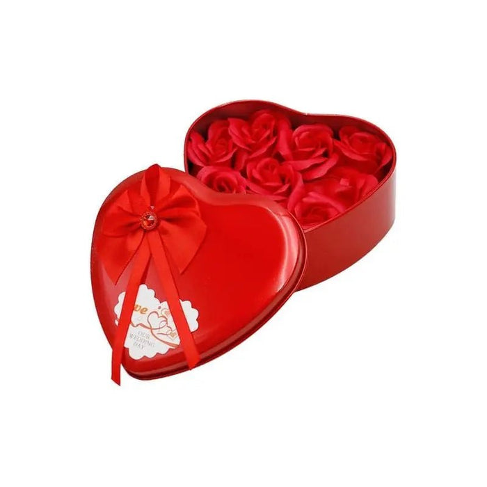 Heart Tin Can Artificial Soap Rose - LECCE