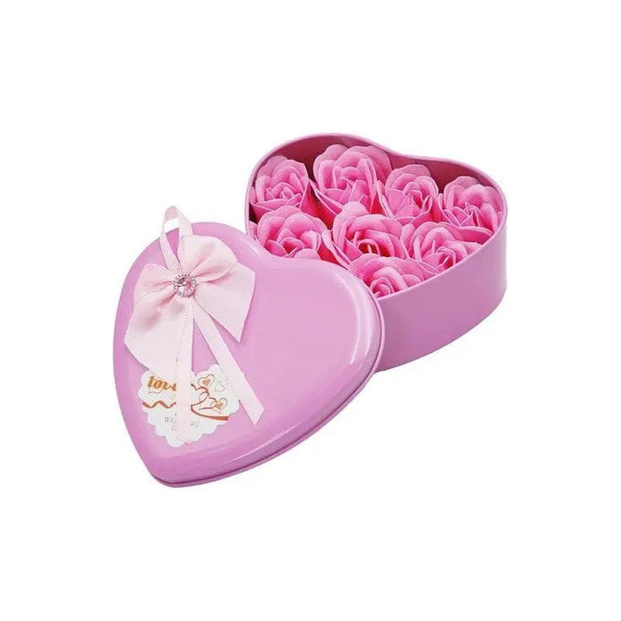 Heart Tin Can Artificial Soap Rose - LECCE