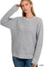 Hi - low Long Sleeve Round Neck Waffle Sweater - LECCE