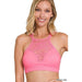 High Neck Lace Cutout Bralette With Bra Pads - LECCE