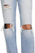 High Rise Distressed Straight Leg Jeans - LECCE