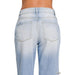 High Rise Distressed Straight Leg Jeans - LECCE