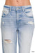 High Rise Distressed Straight Leg Jeans - LECCE