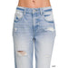 High Rise Distressed Straight Leg Jeans - LECCE