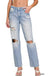 High Rise Distressed Straight Leg Jeans - LECCE