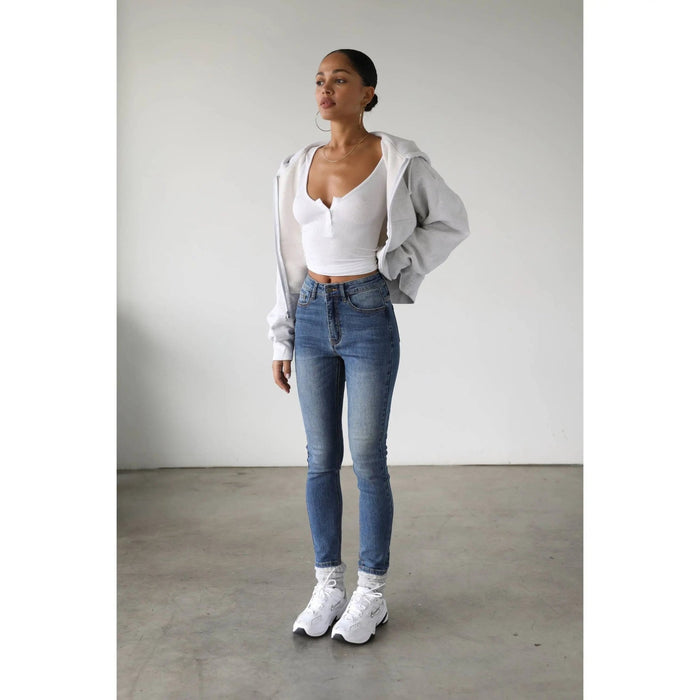 High Rise Skinn Stretch Jeans - LECCE