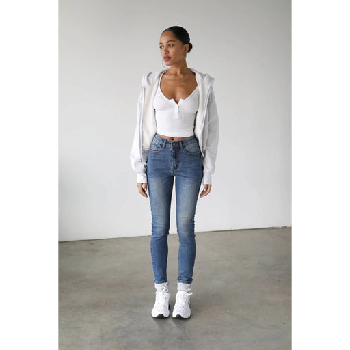 High Rise Skinn Stretch Jeans - LECCE