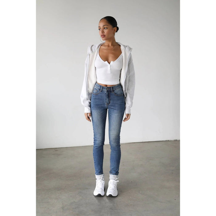 High Rise Skinn Stretch Jeans - LECCE