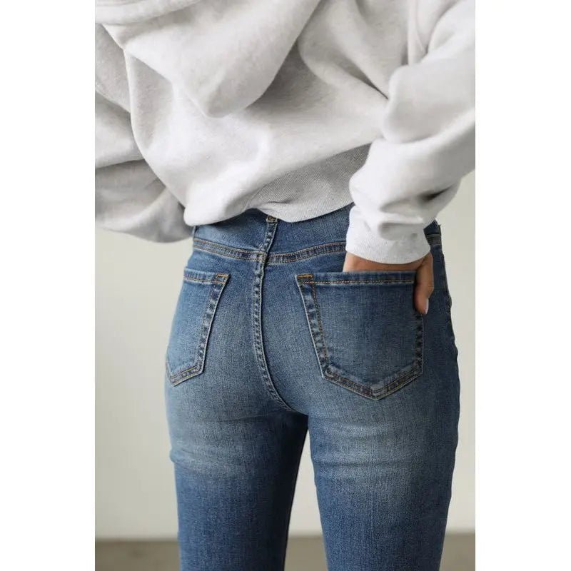 High Rise Skinny Stretch Denim Jeans - LECCE