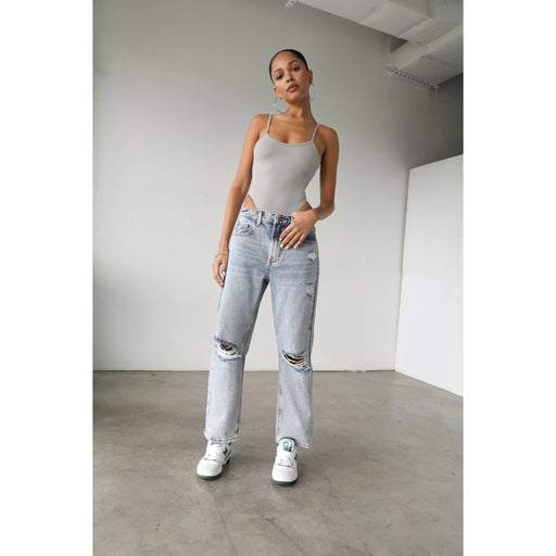High Rise Straight Crop Denim Jeans - 7145 - LECCE
