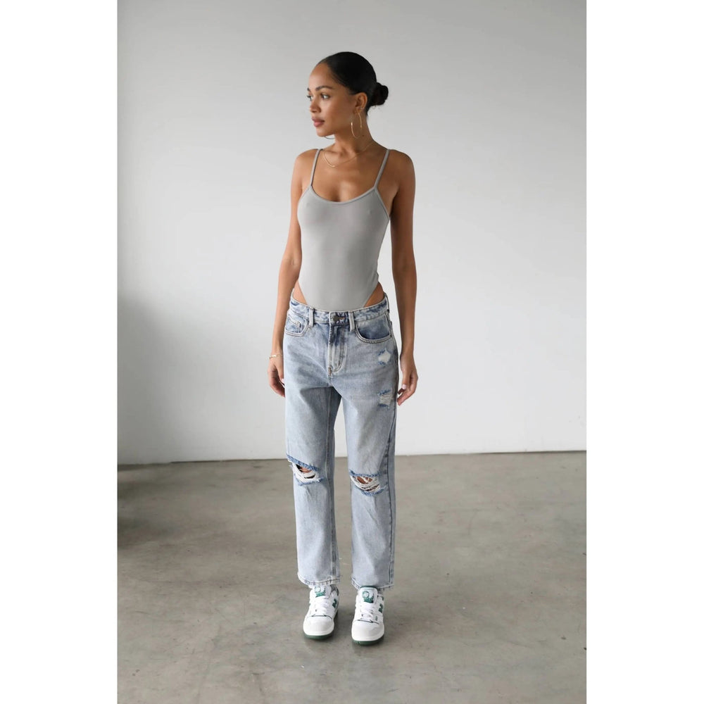High Rise Straight Crop Denim Jeans - 7145 - LECCE