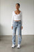 High Rise Straight Leg Denim Jeans - LECCE