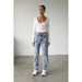 High Rise Straight Leg Denim Jeans - LECCE